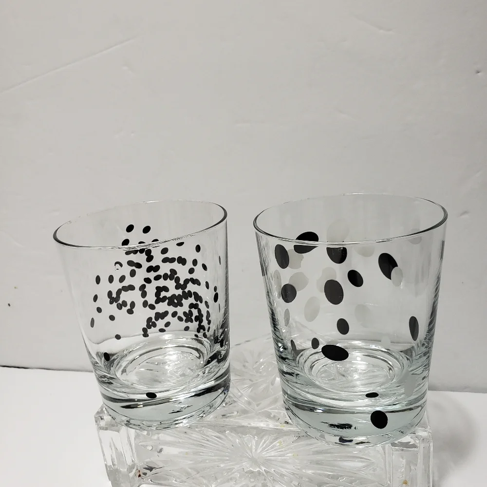 IKEA Set Of 2 Dotted Barware Rocks Glasses